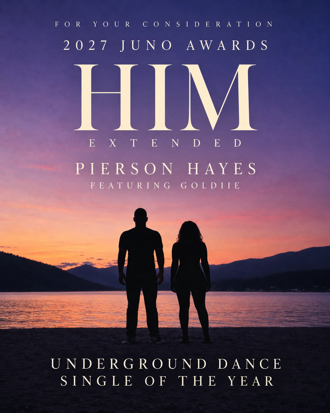 HIM Extended Mix featuring Goldiie, 2027 JUNO submission visual